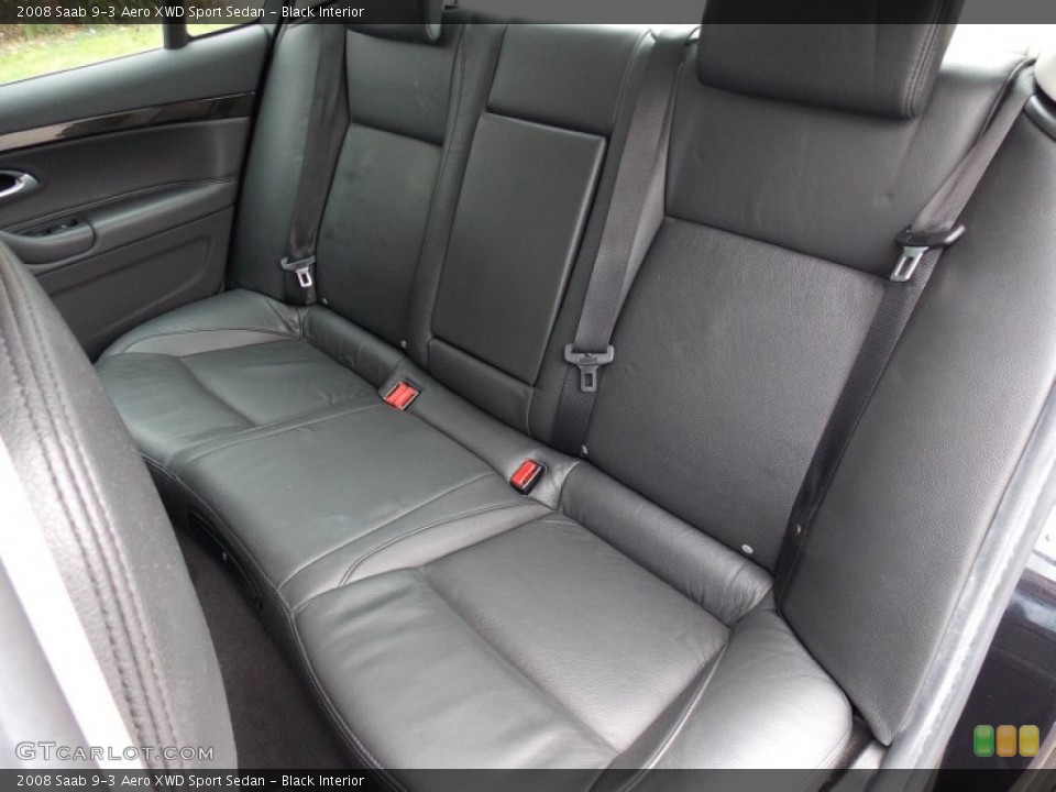 Black Interior Rear Seat for the 2008 Saab 9-3 Aero XWD Sport Sedan #79993981