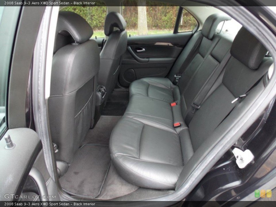 Black Interior Rear Seat for the 2008 Saab 9-3 Aero XWD Sport Sedan #79994006