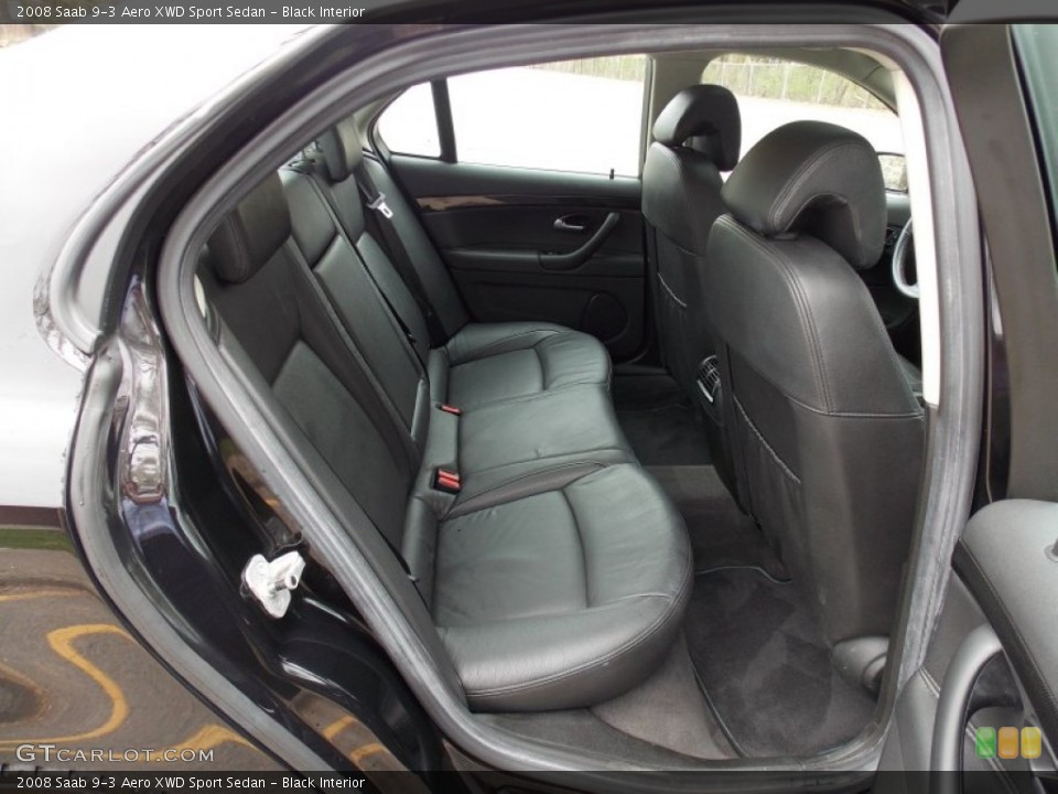 Black Interior Rear Seat for the 2008 Saab 9-3 Aero XWD Sport Sedan #79994114