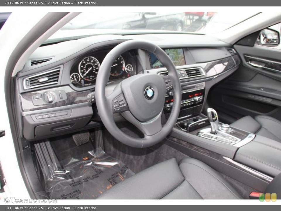 Black Interior Prime Interior for the 2012 BMW 7 Series 750i xDrive Sedan #80001545