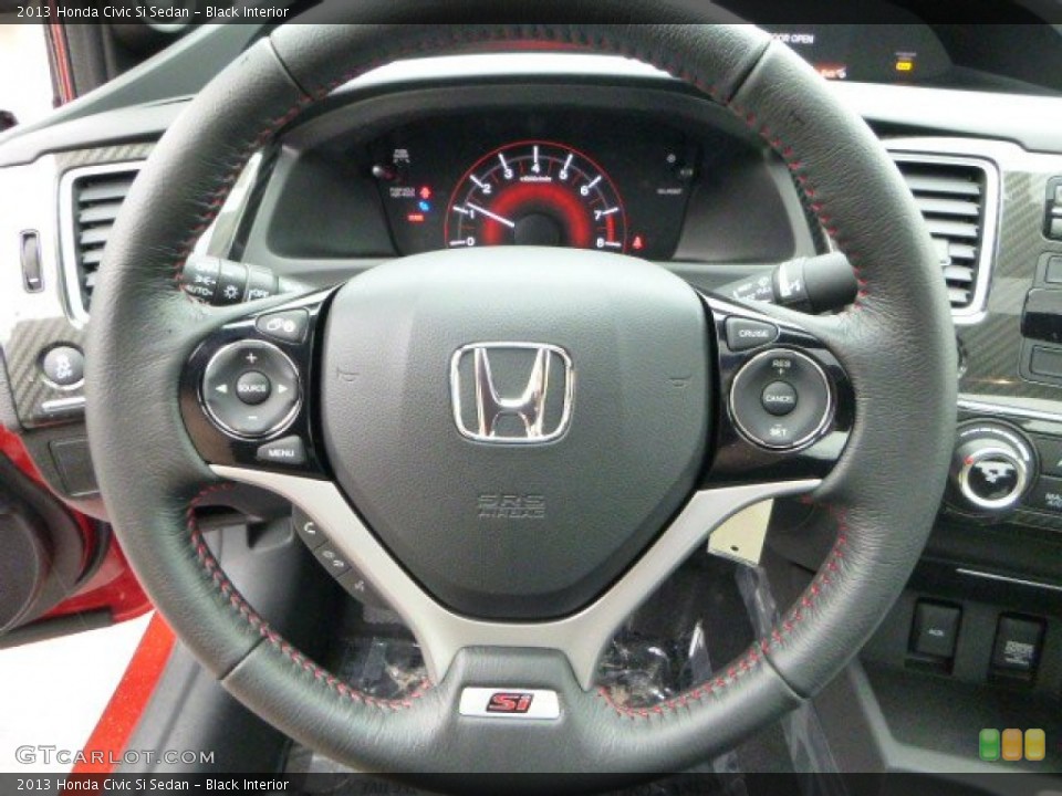 Black Interior Steering Wheel for the 2013 Honda Civic Si Sedan #80011055