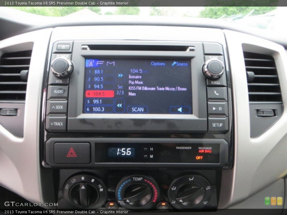 Graphite Interior Controls for the 2013 Toyota Tacoma V6 SR5 Prerunner Double Cab #80013548