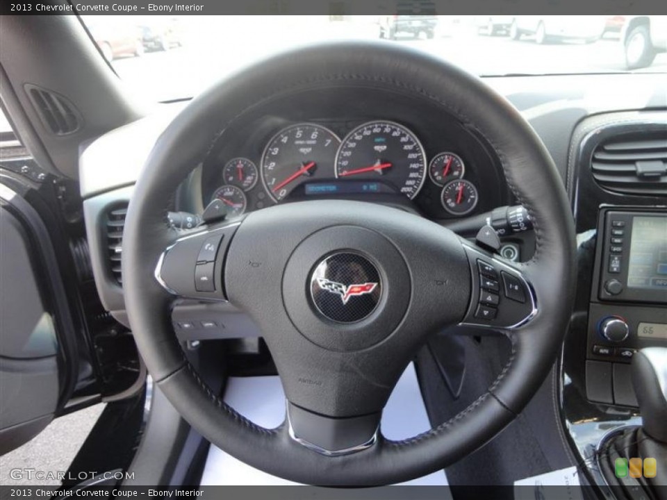 Ebony Interior Steering Wheel for the 2013 Chevrolet Corvette Coupe #80017428