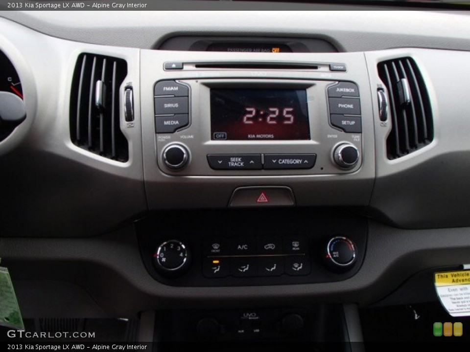Alpine Gray Interior Controls for the 2013 Kia Sportage LX AWD #80019102