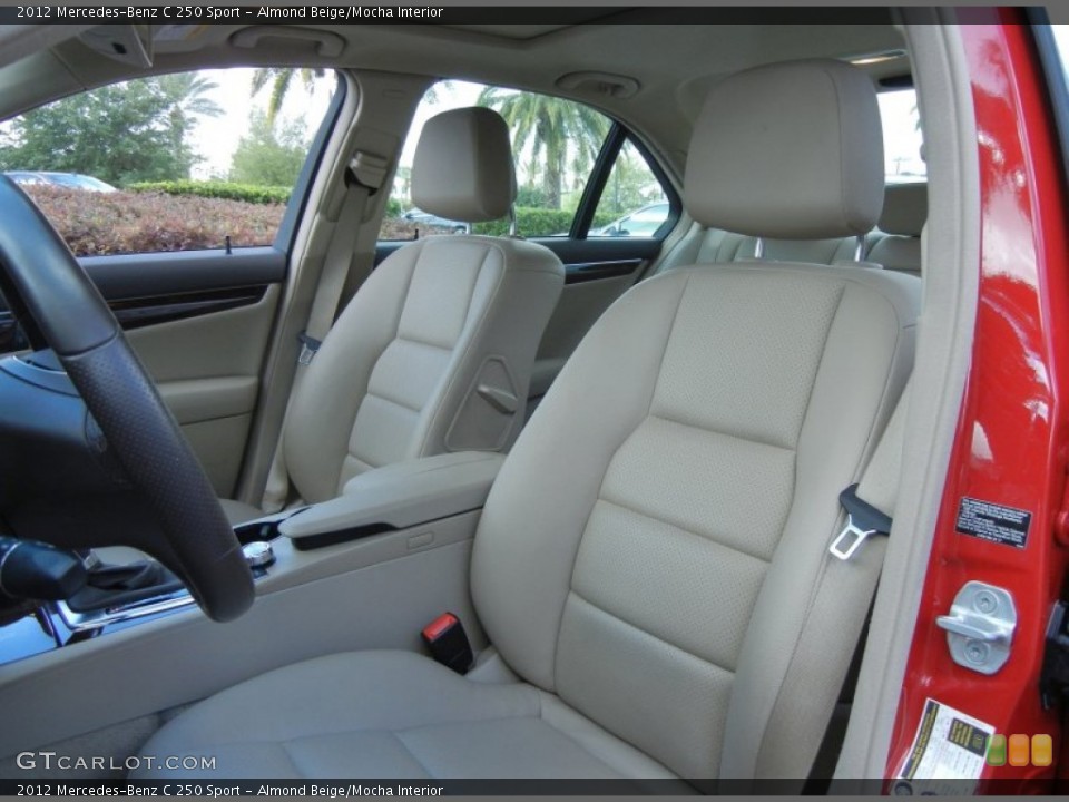 Almond Beige/Mocha Interior Front Seat for the 2012 Mercedes-Benz C 250 Sport #80023496