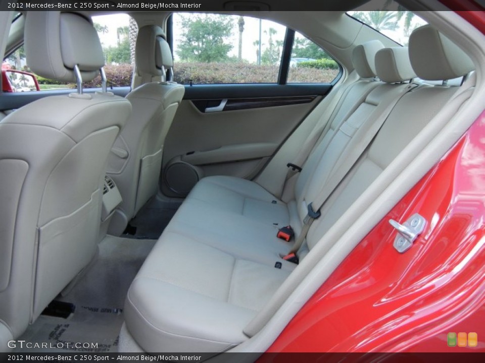 Almond Beige/Mocha Interior Rear Seat for the 2012 Mercedes-Benz C 250 Sport #80023529