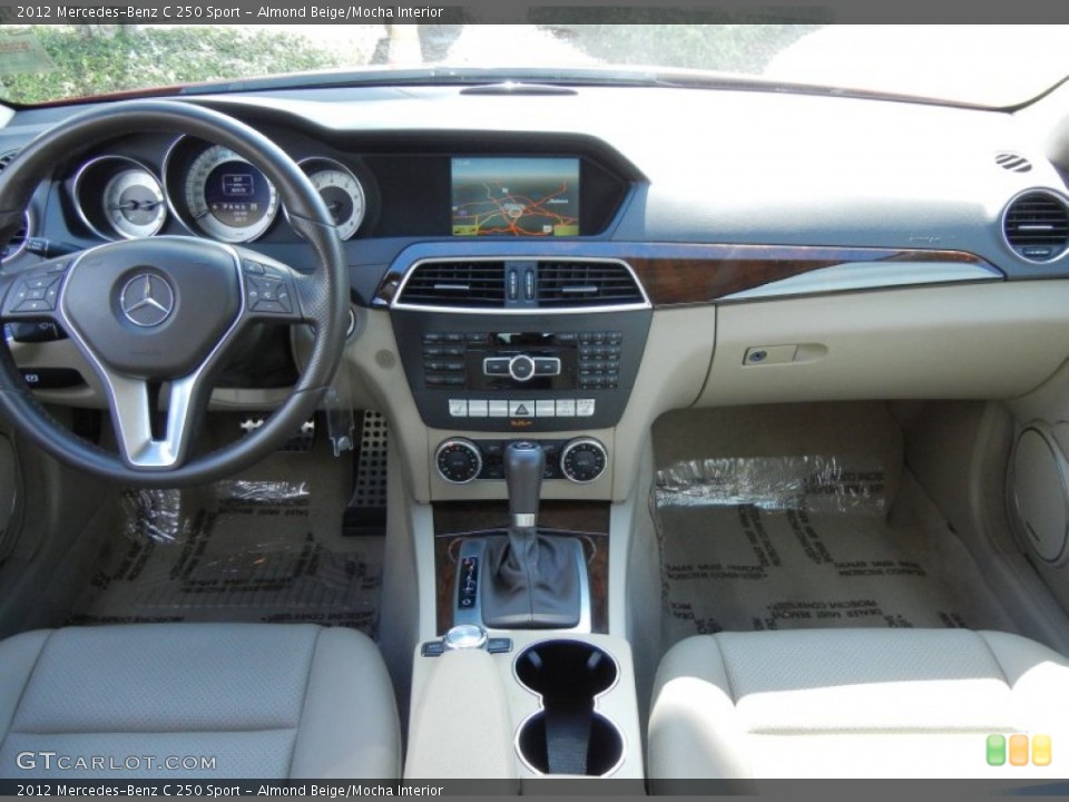 Almond Beige/Mocha Interior Dashboard for the 2012 Mercedes-Benz C 250 Sport #80023626