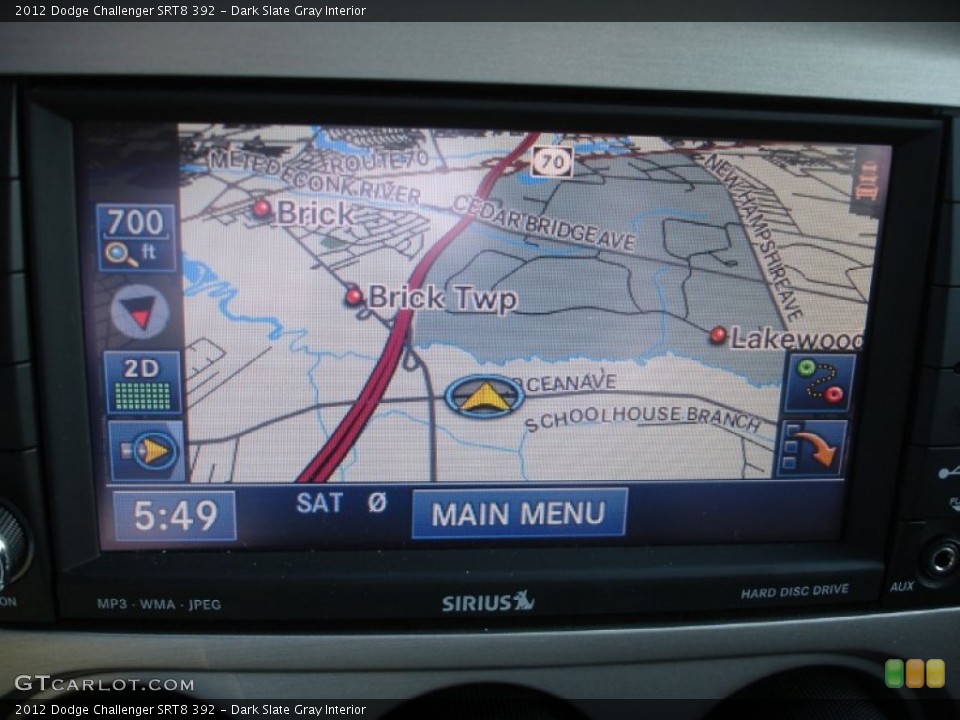 Dark Slate Gray Interior Navigation for the 2012 Dodge Challenger SRT8 392 #80023634