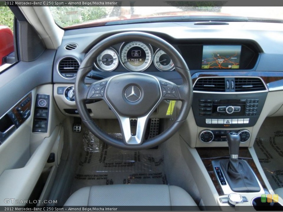 Almond Beige/Mocha Interior Dashboard for the 2012 Mercedes-Benz C 250 Sport #80023644