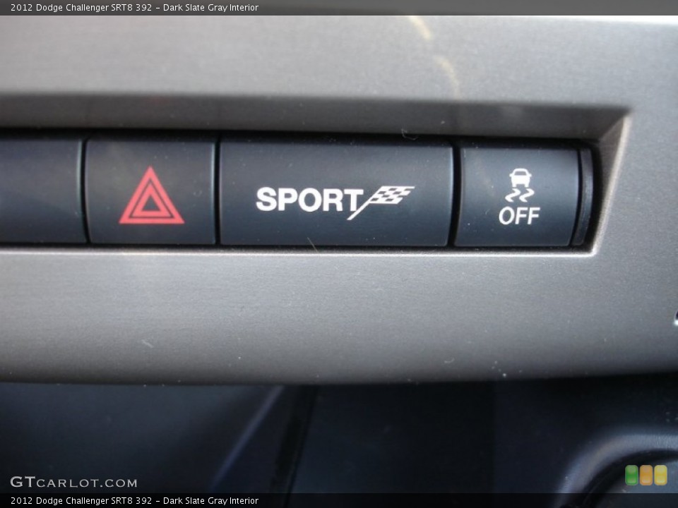 Dark Slate Gray Interior Controls for the 2012 Dodge Challenger SRT8 392 #80023695