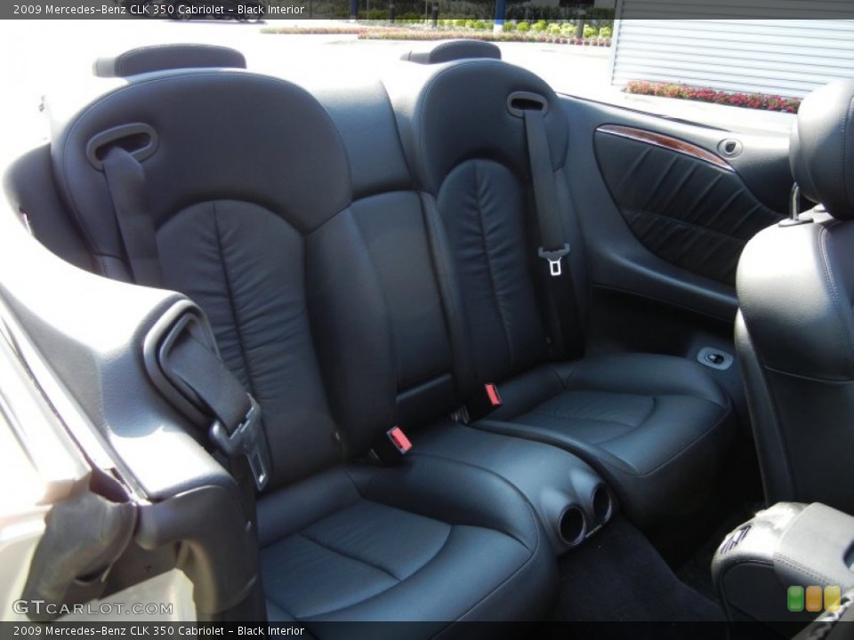 Black Interior Rear Seat for the 2009 Mercedes-Benz CLK 350 Cabriolet #80025329