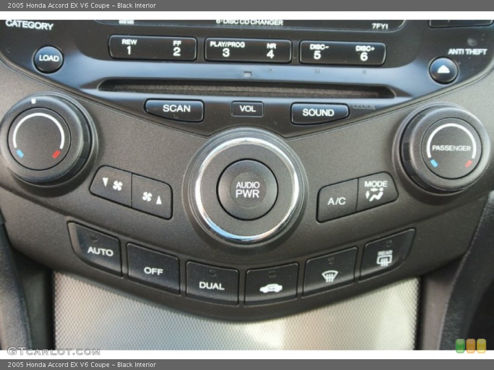 Black Interior Controls for the 2005 Honda Accord EX V6 Coupe #80038463