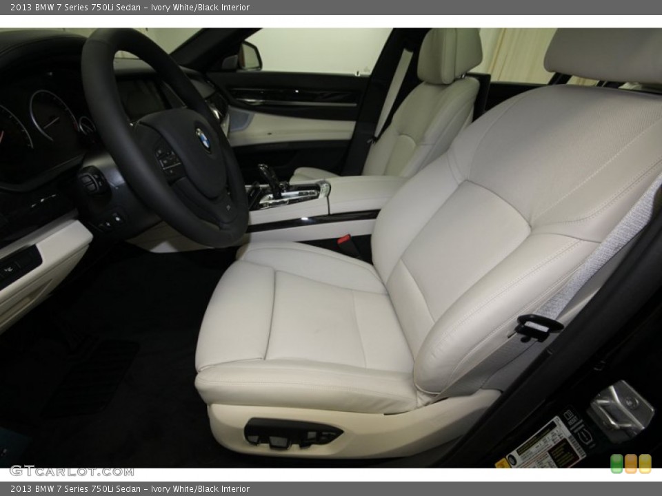 Ivory White/Black Interior Front Seat for the 2013 BMW 7 Series 750Li Sedan #80039387