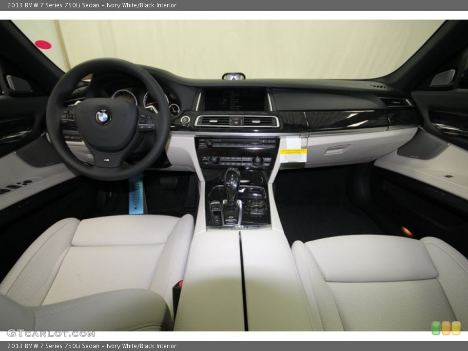 Ivory White/Black Interior Dashboard for the 2013 BMW 7 Series 750Li Sedan #80039392