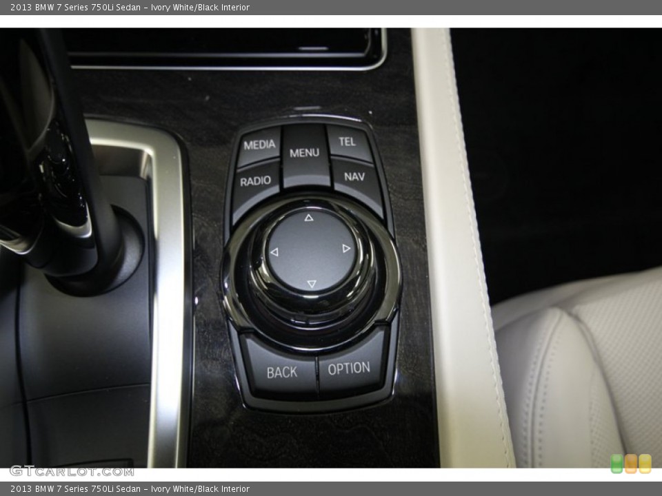 Ivory White/Black Interior Controls for the 2013 BMW 7 Series 750Li Sedan #80039492