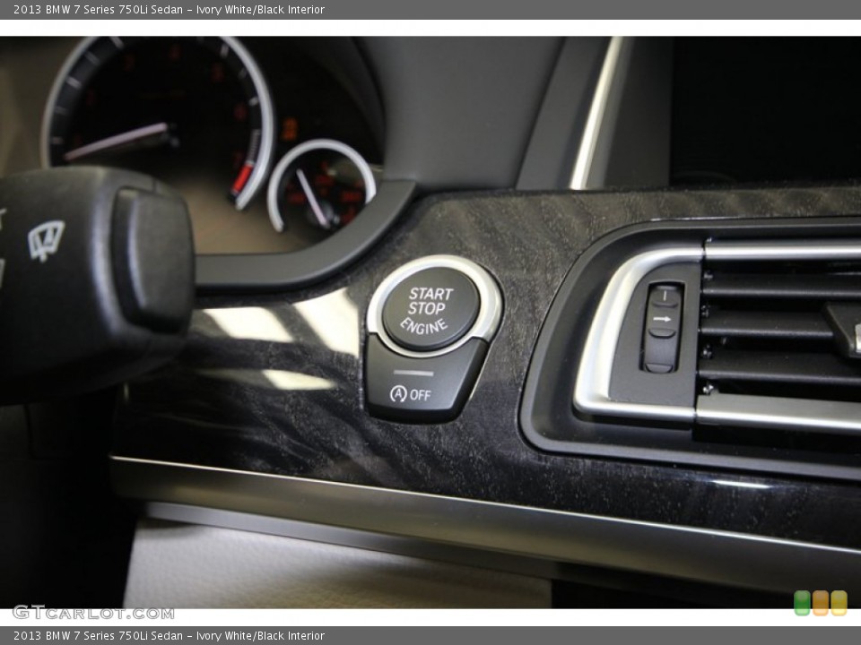 Ivory White/Black Interior Controls for the 2013 BMW 7 Series 750Li Sedan #80039506