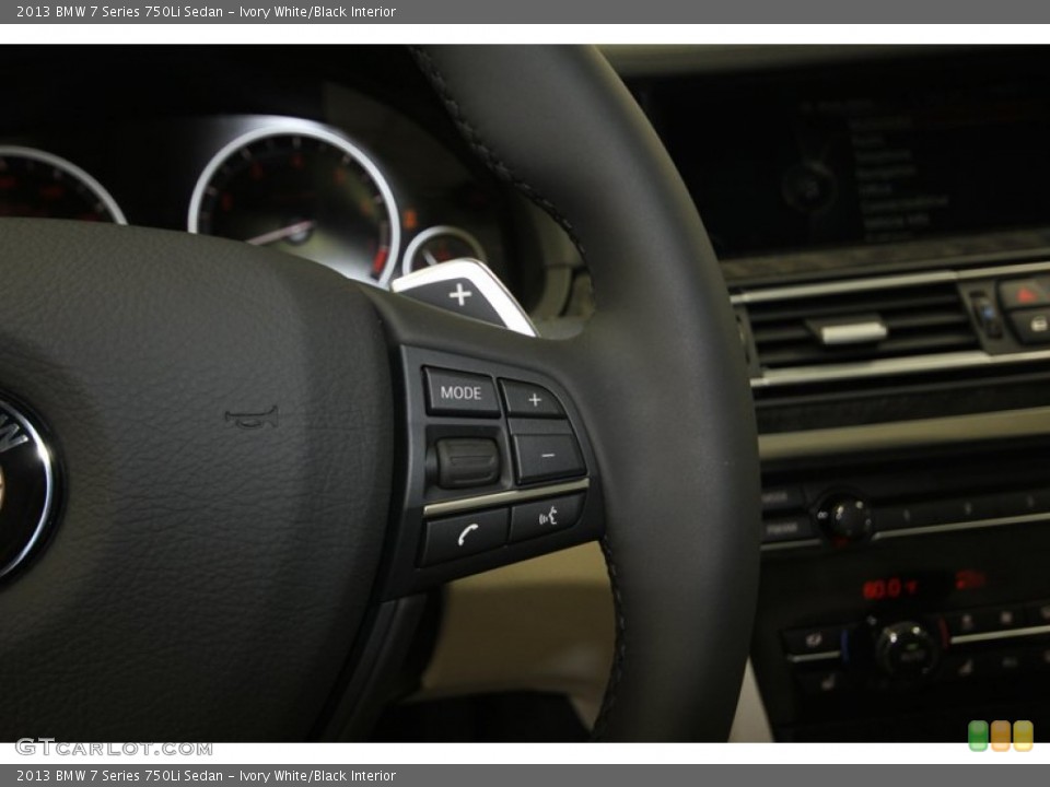 Ivory White/Black Interior Controls for the 2013 BMW 7 Series 750Li Sedan #80039511