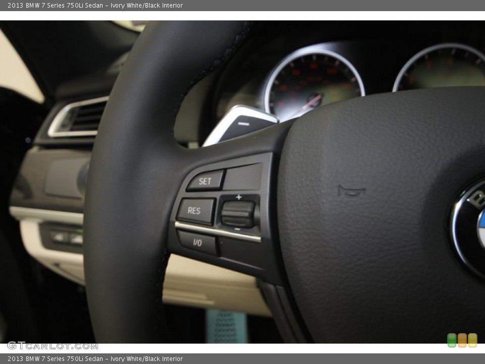 Ivory White/Black Interior Controls for the 2013 BMW 7 Series 750Li Sedan #80039516