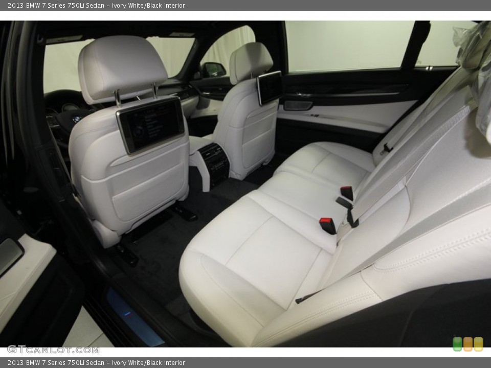 Ivory White/Black Interior Rear Seat for the 2013 BMW 7 Series 750Li Sedan #80039534