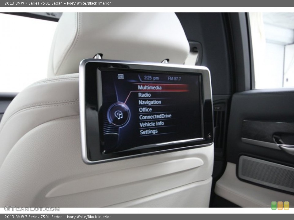 Ivory White/Black Interior Entertainment System for the 2013 BMW 7 Series 750Li Sedan #80039582