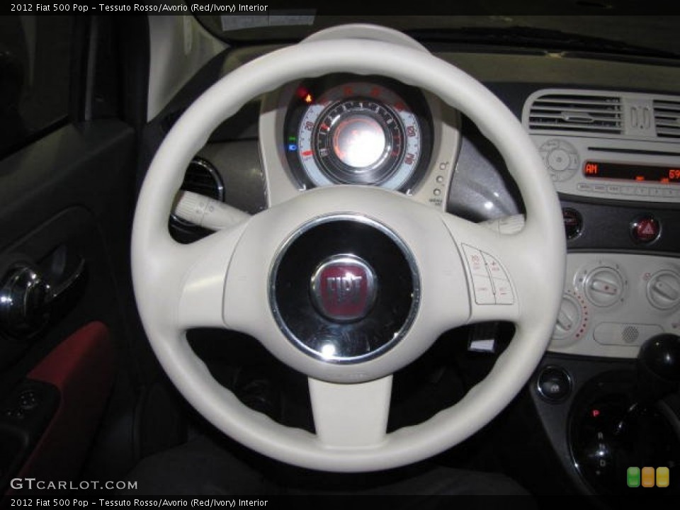 Tessuto Rosso/Avorio (Red/Ivory) Interior Steering Wheel for the 2012 Fiat 500 Pop #80057771