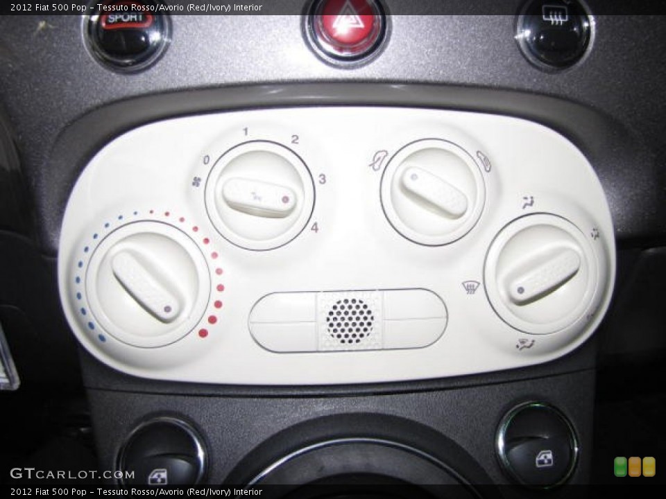 Tessuto Rosso/Avorio (Red/Ivory) Interior Controls for the 2012 Fiat 500 Pop #80057798