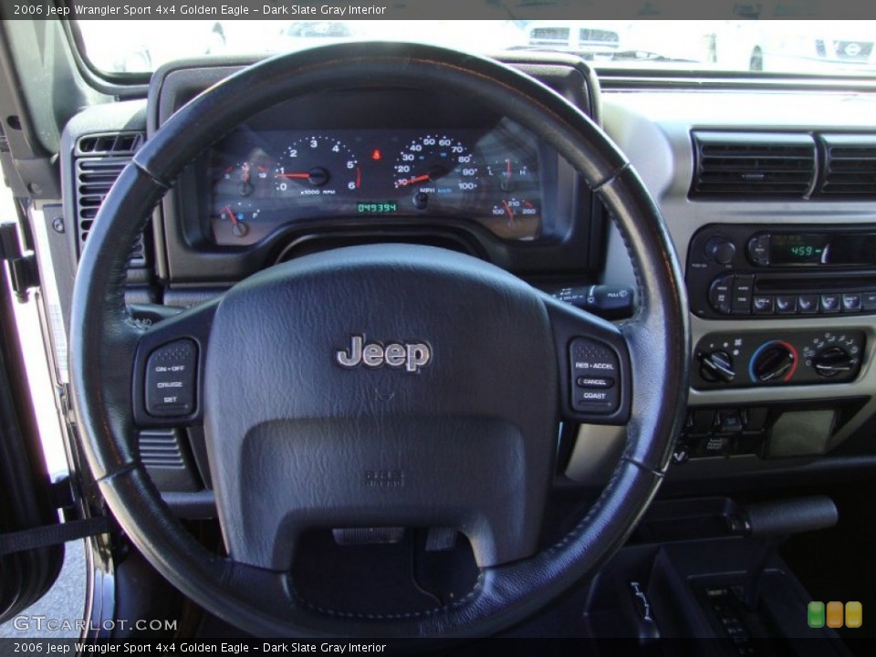 Dark Slate Gray Interior Steering Wheel for the 2006 Jeep Wrangler Sport 4x4 Golden Eagle #80058089