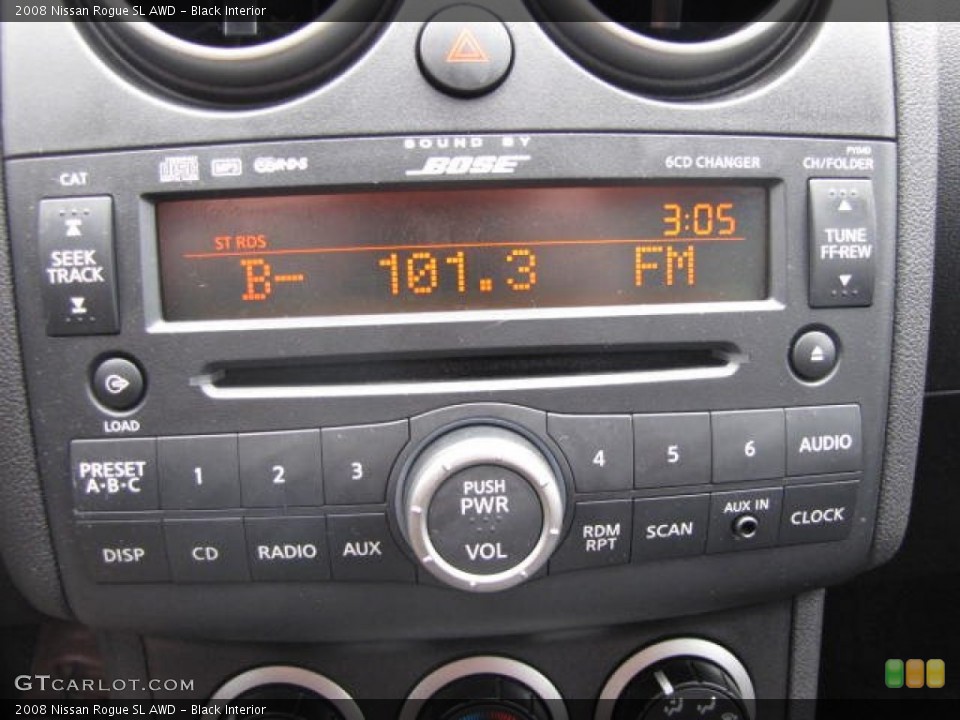 Black Interior Audio System for the 2008 Nissan Rogue SL AWD #80072309