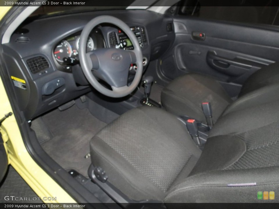 Black Interior Prime Interior for the 2009 Hyundai Accent GS 3 Door #80078407