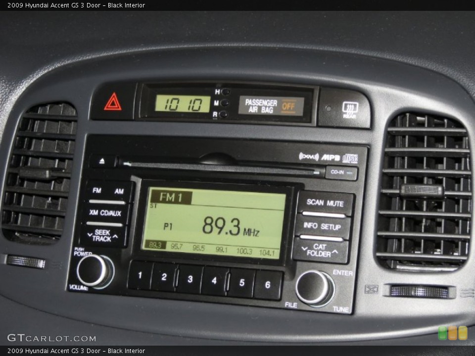 Black Interior Audio System for the 2009 Hyundai Accent GS 3 Door #80078532