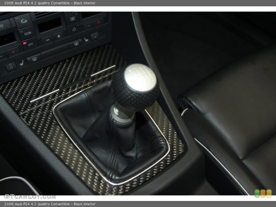 Black Interior Transmission for the 2008 Audi RS4 4.2 quattro Convertible #80080660