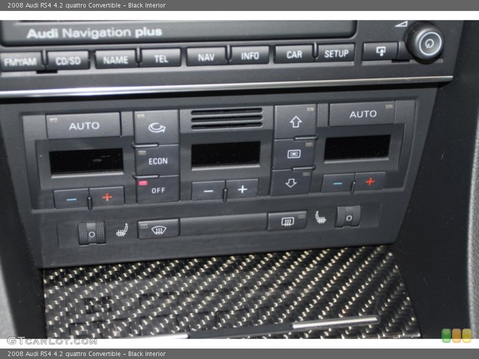 Black Interior Controls for the 2008 Audi RS4 4.2 quattro Convertible #80080676