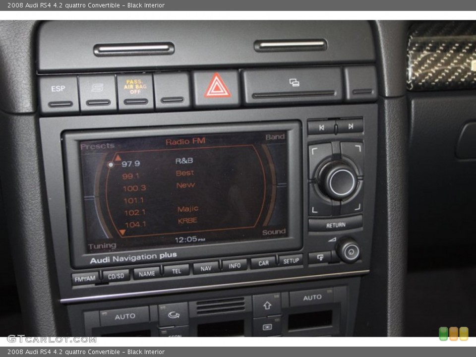 Black Interior Controls for the 2008 Audi RS4 4.2 quattro Convertible #80080700