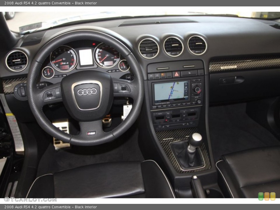 Black Interior Dashboard for the 2008 Audi RS4 4.2 quattro Convertible #80080762