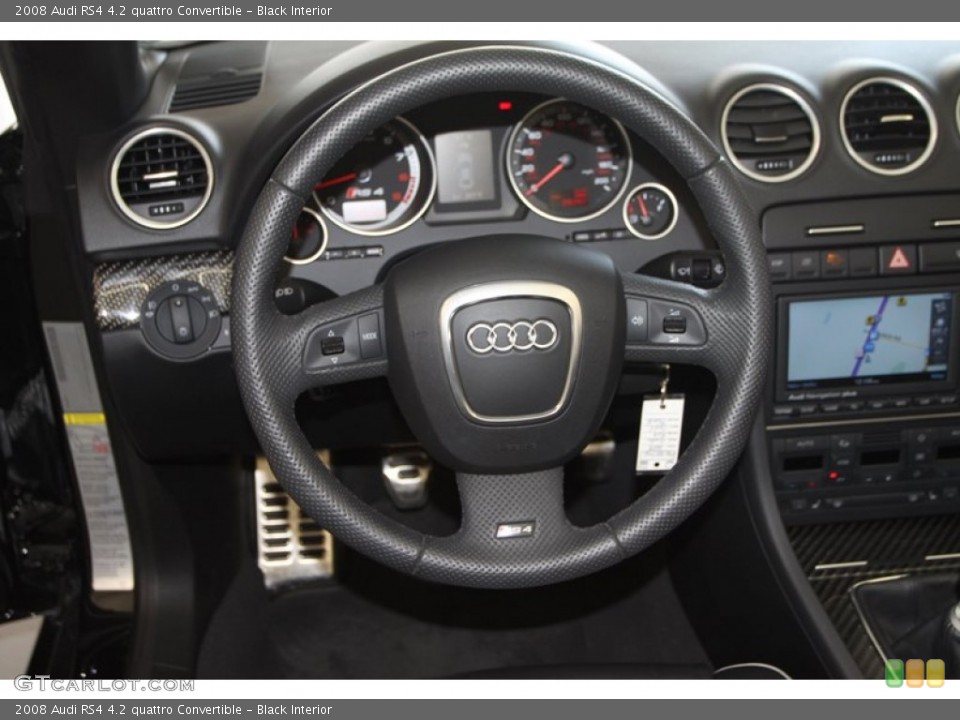 Black Interior Steering Wheel for the 2008 Audi RS4 4.2 quattro Convertible #80080776