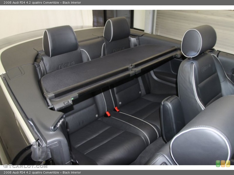 Black Interior Rear Seat for the 2008 Audi RS4 4.2 quattro Convertible #80080809