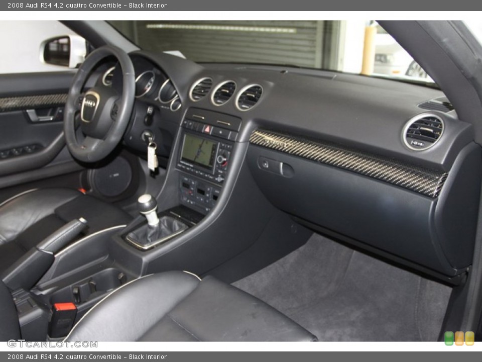 Black Interior Dashboard for the 2008 Audi RS4 4.2 quattro Convertible #80080824