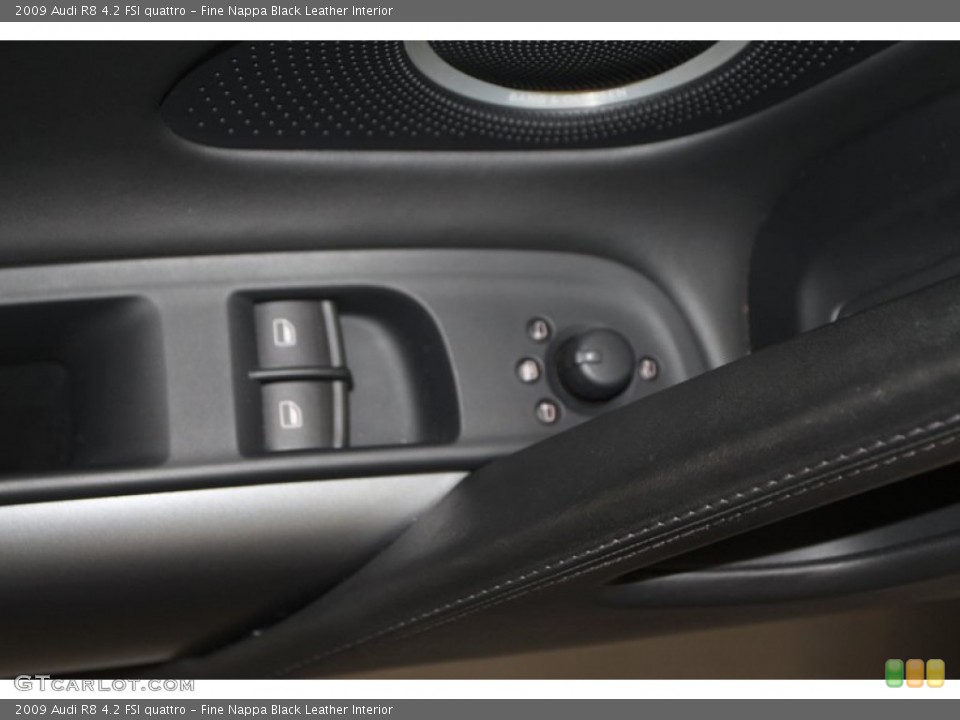 Fine Nappa Black Leather Interior Controls for the 2009 Audi R8 4.2 FSI quattro #80082204