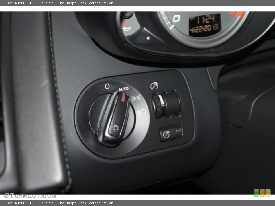Fine Nappa Black Leather Interior Controls for the 2009 Audi R8 4.2 FSI quattro #80082219