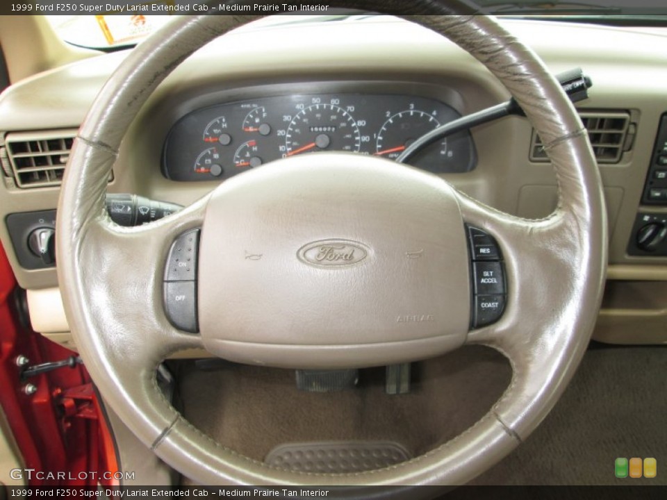 Medium Prairie Tan Interior Steering Wheel for the 1999 Ford F250 Super Duty Lariat Extended Cab #80087523