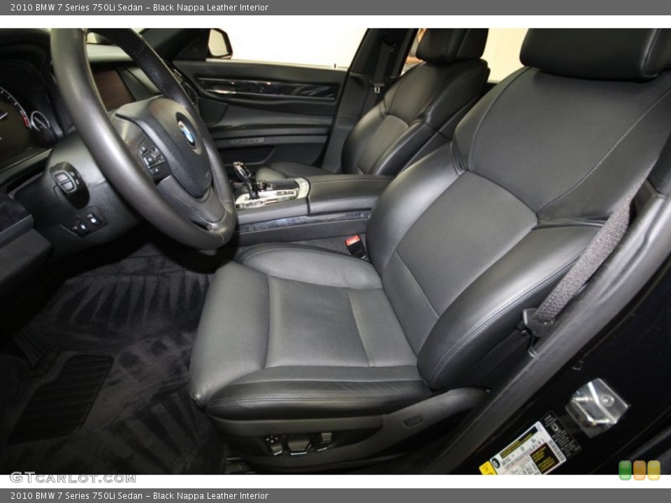Black Nappa Leather Interior Front Seat for the 2010 BMW 7 Series 750Li Sedan #80089567