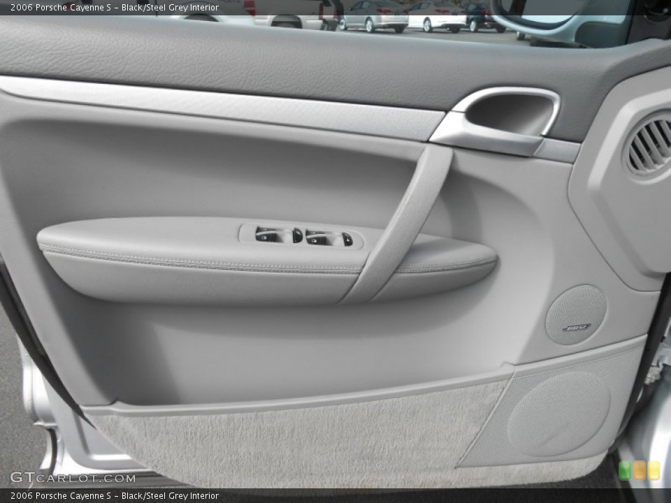 Black/Steel Grey Interior Door Panel for the 2006 Porsche Cayenne S #80090983