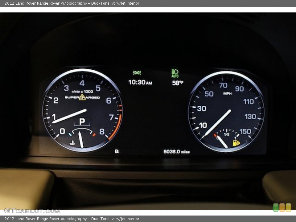 Duo-Tone Ivory/Jet Interior Gauges for the 2012 Land Rover Range Rover Autobiography #80091271