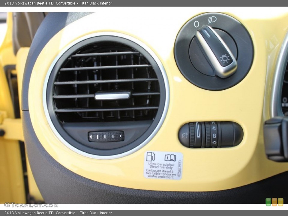 Titan Black Interior Controls for the 2013 Volkswagen Beetle TDI Convertible #80091509