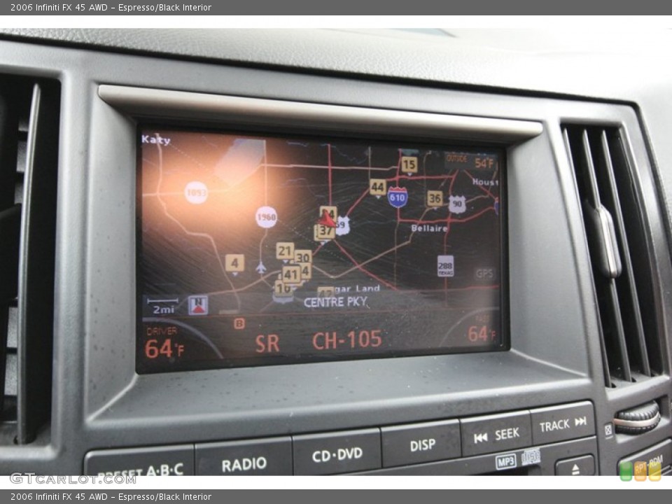 Espresso/Black Interior Navigation for the 2006 Infiniti FX 45 AWD #80094142