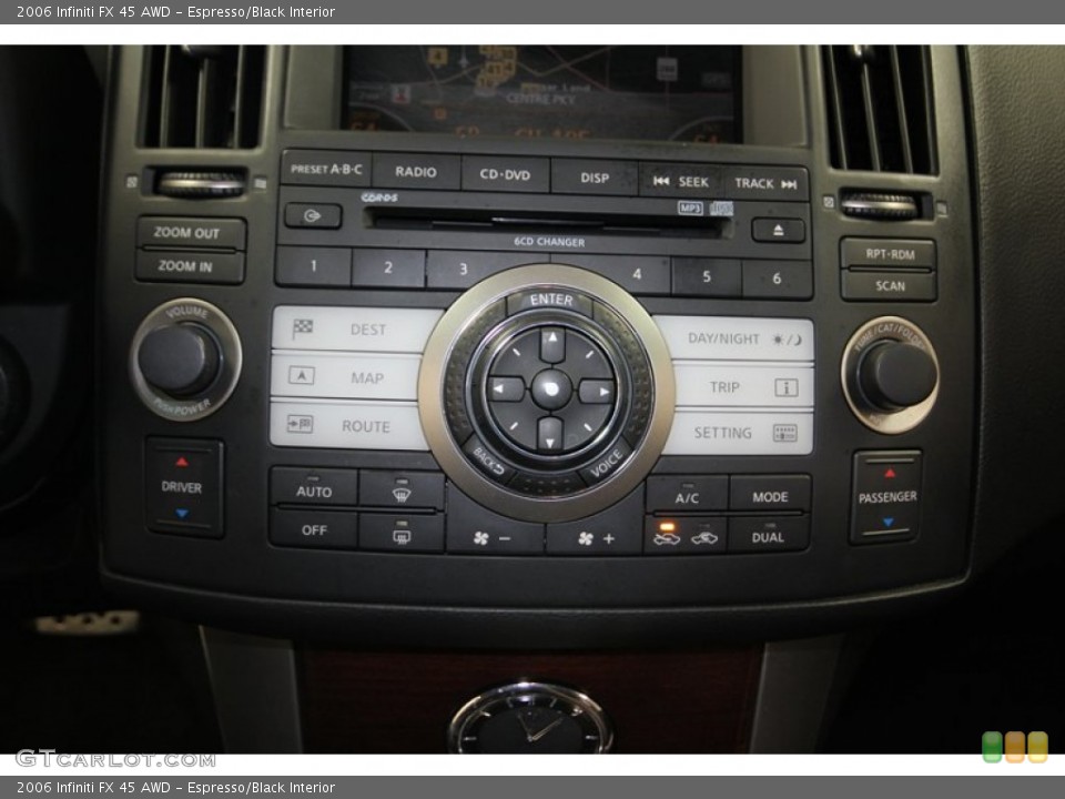 Espresso/Black Interior Controls for the 2006 Infiniti FX 45 AWD #80094157