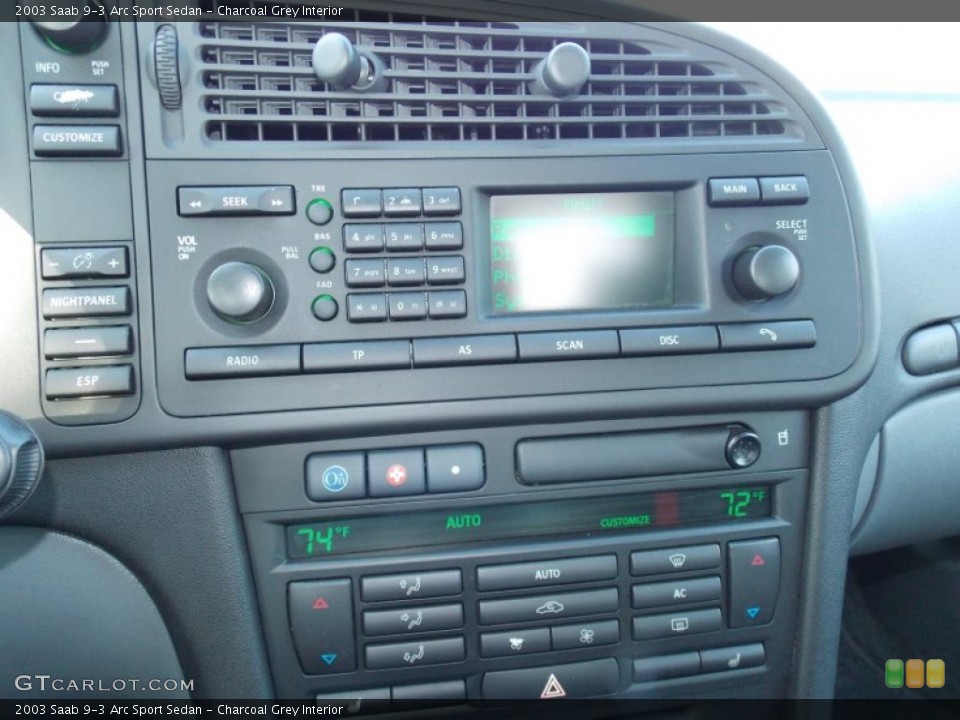 Charcoal Grey Interior Controls for the 2003 Saab 9-3 Arc Sport Sedan #80095391