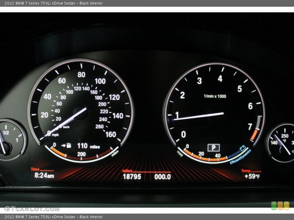 Black Interior Gauges for the 2012 BMW 7 Series 750Li xDrive Sedan #80096723