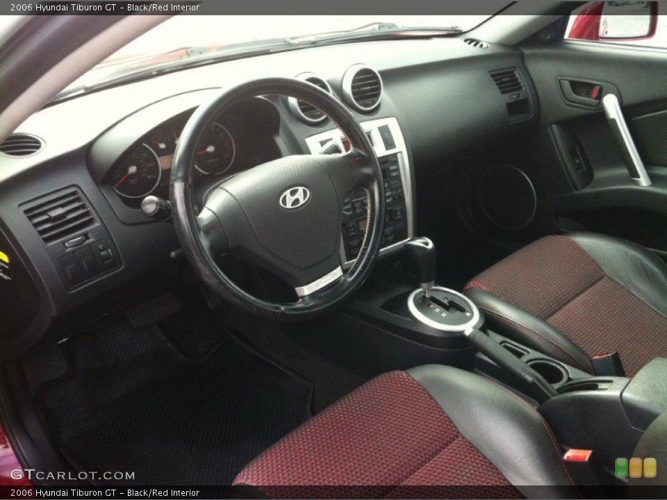 Black/Red Interior Prime Interior for the 2006 Hyundai Tiburon GT #80097820
