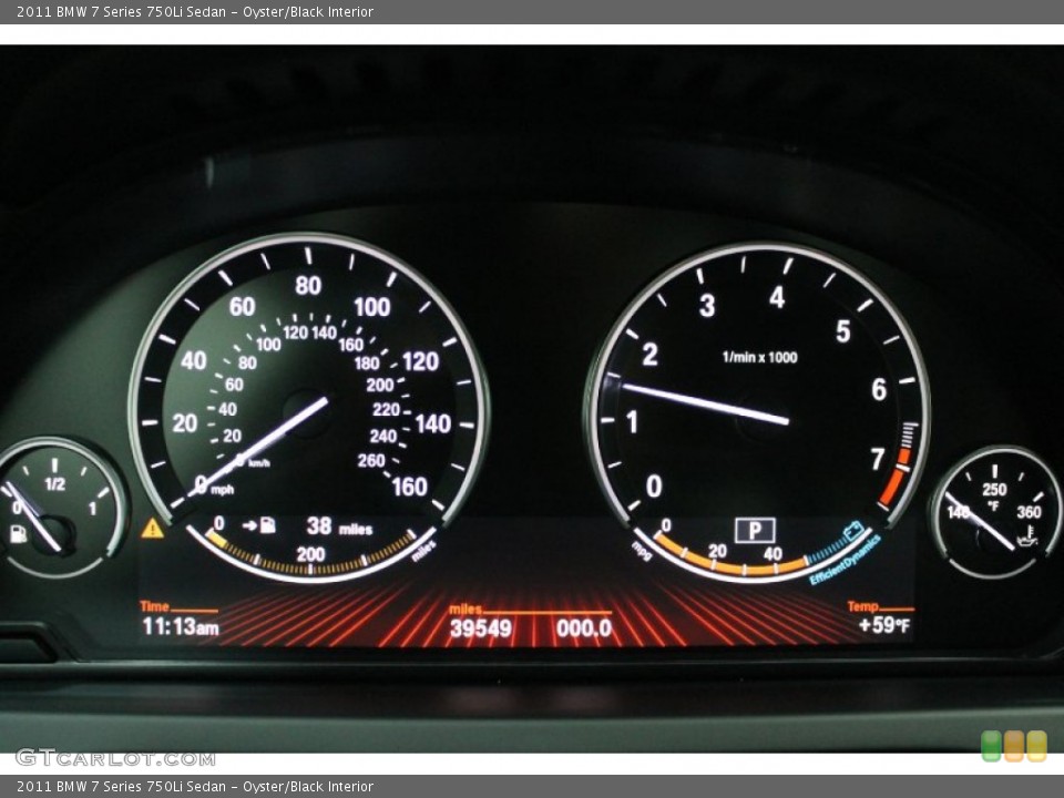 Oyster/Black Interior Gauges for the 2011 BMW 7 Series 750Li Sedan #80098108